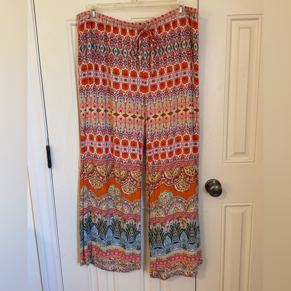 Rachel Zoe Boho Wide-Leg Pants - 2X - Picture 1 of 5